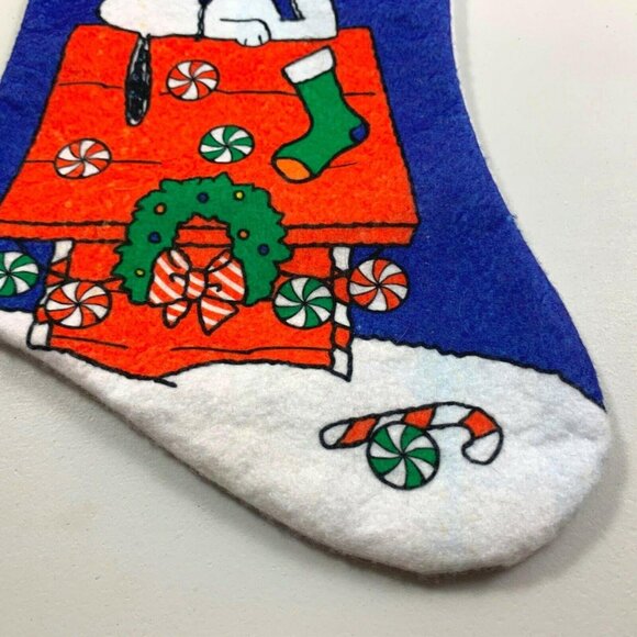 Peanuts Snoopy Christmas Stocking Sleeping on Doghouse Design Holiday Decor - Picture 7 of 10